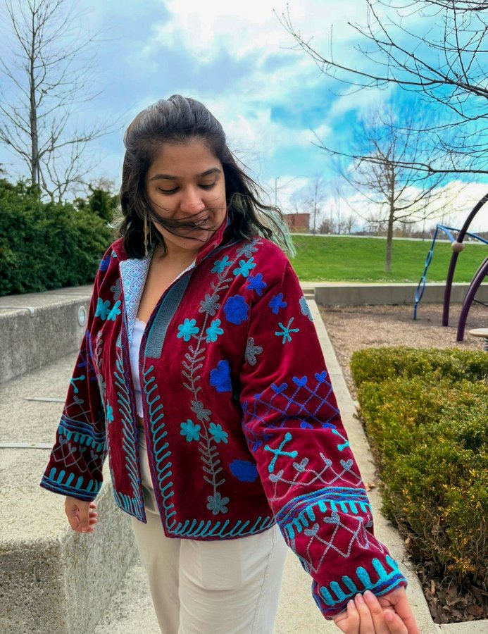 Burgundy Bloom jacket